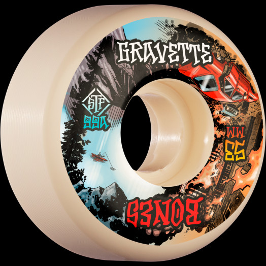 BONES WHEELS PRO STF Skateboard Wheels Gravette Heaven & Hell 53mm V2 Locks 99a 4pk