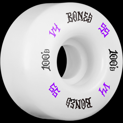 BONES WHEELS 100 Skateboard Wheels V4 Wide 100A 4pk
