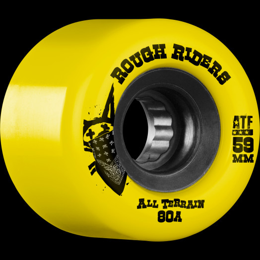 BONES WHEELS Rough Riders Skateboard Wheels 59mm Yellow 4pk