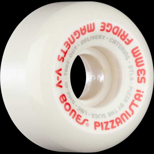 BONES WHEELS STF PIZZANISTA! Fridge Magnets Skateboard Wheels 53mm 103a V5 Sidecuts White