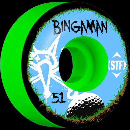 BONES WHEELS STF Pro Bingaman Bogey 51mm Green Wheel 4pk