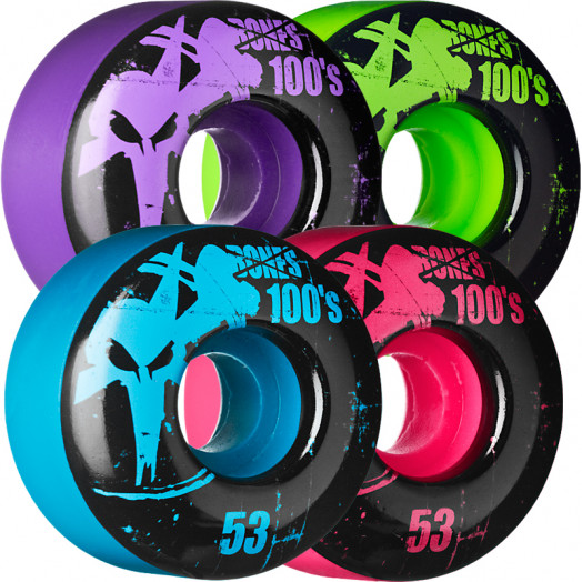 BONES WHEELS 100 Slims 53mm - Assorted Colors (4 pack)