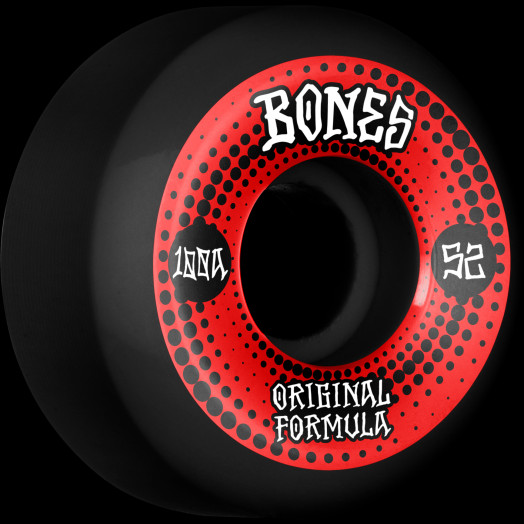 BONES WHEELS OG Formula Skateboard Wheels Originals 52mm V5 Sidecut 4pk WBlack100A