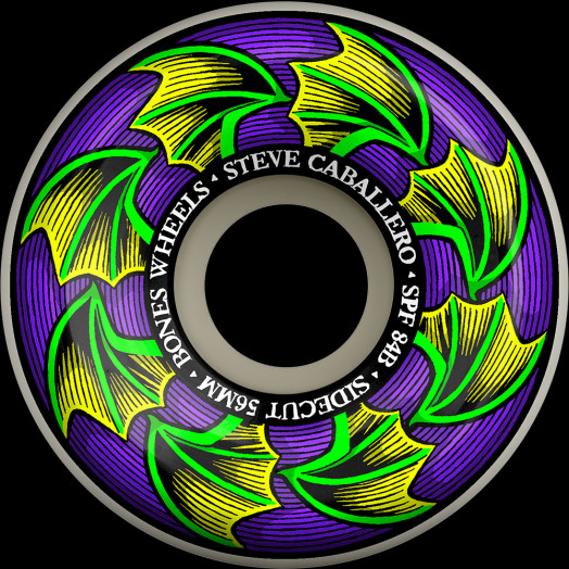 BONES WHEELS SPF Skateboard Wheels Caballero Bat Wings 56mm Sidecuts 84B 4pk