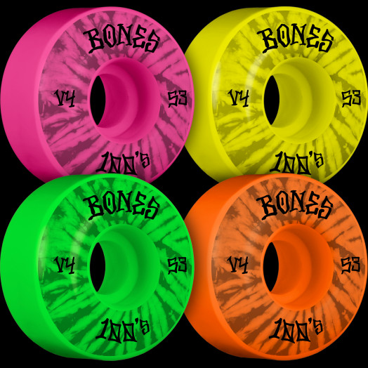 BONES WHEELS Party Pack OG 100's Skateboard Wheels V4 Wide 53mm 100A 4pk Multi