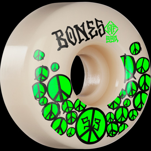 BONES WHEELS STF Skateboard Wheels Peace 53mm V1 Standard 99A 4pk