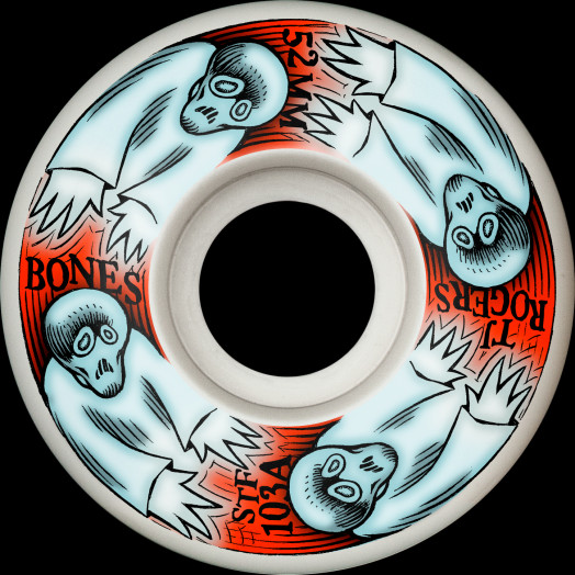 BONES WHEELS PRO STF Skateboard Wheels Rogers Whirling Specters 52mm V3 Slims 103A 4pk