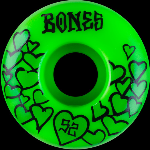 BONES WHEELS OG Formula Skateboard Wheels Green Love 52mm x 31mm (4 pack)