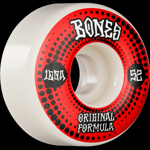 BONES WHEELS OG Formula Skateboard Wheels Originals 52mm V4 Wide 4pk White 100A