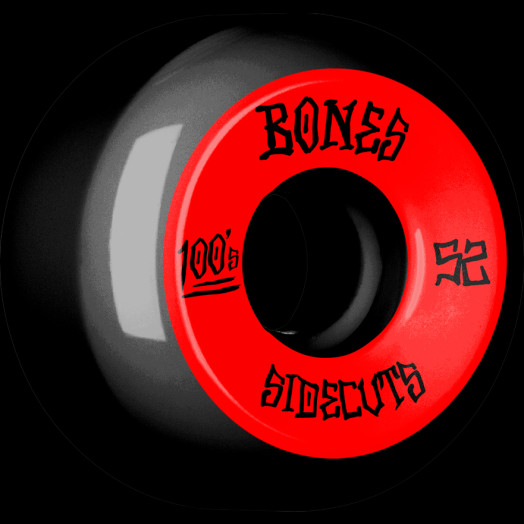 BONES WHEELS 100 #2 V5 Skateboard Wheel 52mm 4pk Black V5 Sidecut