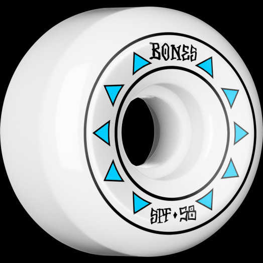 BONES WHEELS SPF Arrows Skateboard Wheels 84B 58mm 4pk White P5 Sidecut