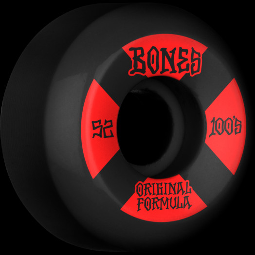 Bones Wheels 52mm 100s OG V4#13 Black/Red Skateboard Wheels 8 Pack Bundle of 2 Items 8mm Bones Reds Precision Skate Rated Skateboard Bearings 100a with Bones Bearings