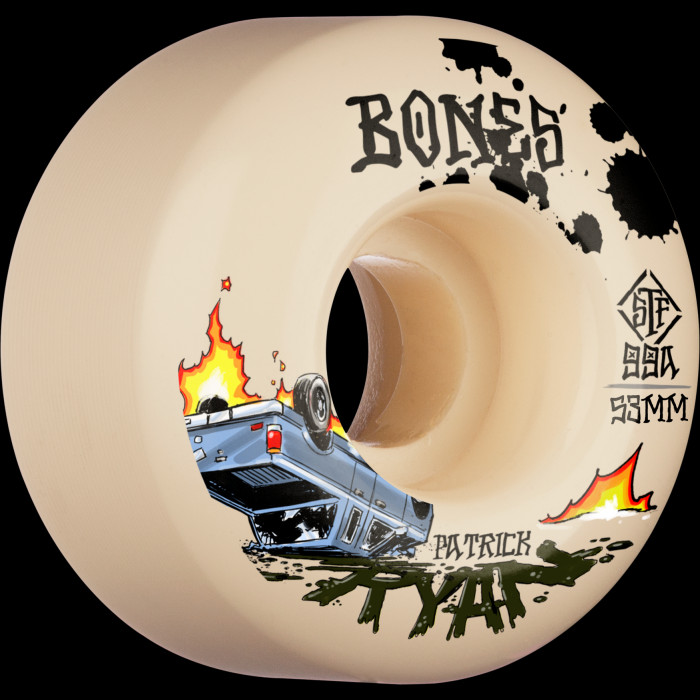 BONES WHEELS PRO STF Skateboard Wheels Ryan Crash & Burn 53mm V4 BONES WHEELS PRO STF Skateboard Wheels Ryan Crash & Burn 53mm V4
