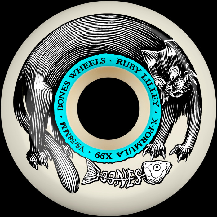 Holywings© ホーリーウィングス　N3セット10点 BONES WHEELS X-Formula Skateboard Wheels Lilley Blk Cat 58mm V5