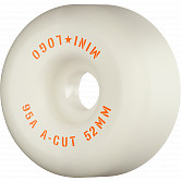 Mini Logo Skateboard Wheels A-cut "2" 52mm 95A White 4pk