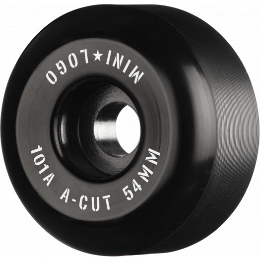 Mini Logo Skateboard Wheels A-cut "2" 54mm 101A Black 4pk