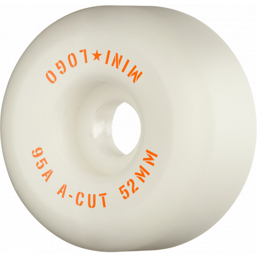 Mini Logo Skateboard Wheels A-cut "2" 52mm 95A White 4pk