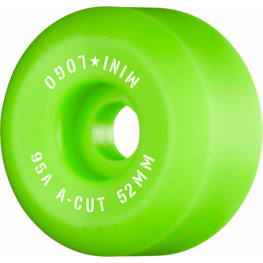 Mini Logo Skateboard Wheels A-cut "2" 52mm 95A Green 4pk