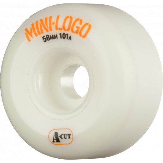 Mini Logo Skateboard Wheels A-cut 58mm 101A White 4pk