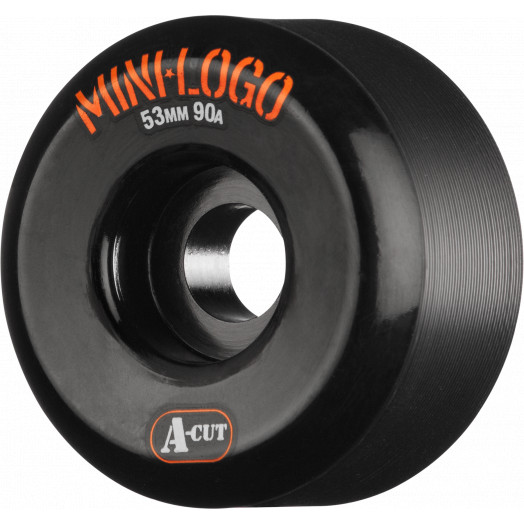 Mini Logo Skateboard Wheels A-cut 53mm 90A Black 4pk