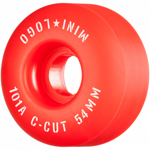 Mini Logo Skateboard Wheels C-cut "2" 54mm 101A Red 4pk