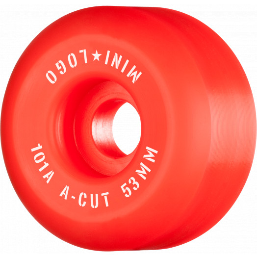 Mini Logo Skateboard Wheels A-cut "2" 53mm 101A Red 4pk