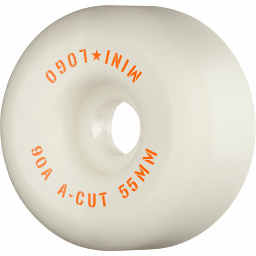 Mini Logo Skateboard Wheels A-cut "2" 55mm 90A White 4pk
