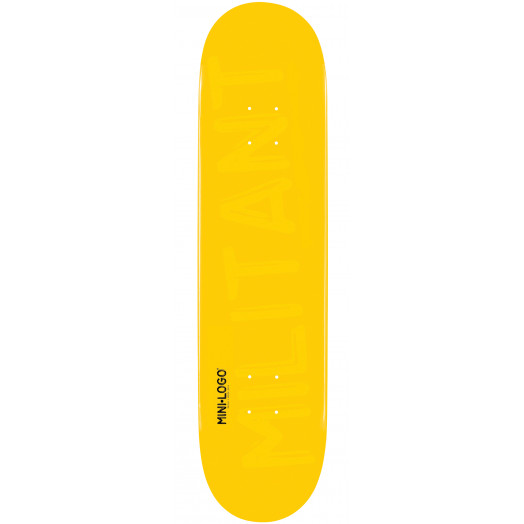 Mini Logo Militant Skateboard Deck 124 Yellow - 7.5 x 31.375