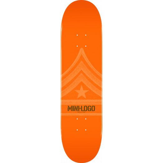 Mini Logo Quartermaster Skateboard Deck 124 Orange - 7.5 x 31.375