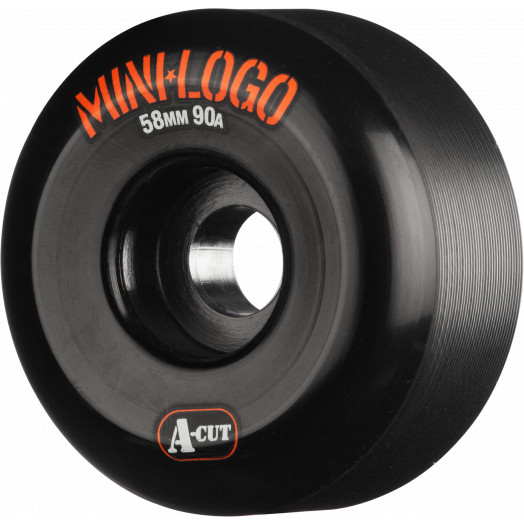 Mini Logo Skateboard Wheels A-cut 58mm 90A Black 4pk