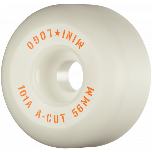 Mini Logo Skateboard Wheels A-cut "2" 56mm 101A White 4pk