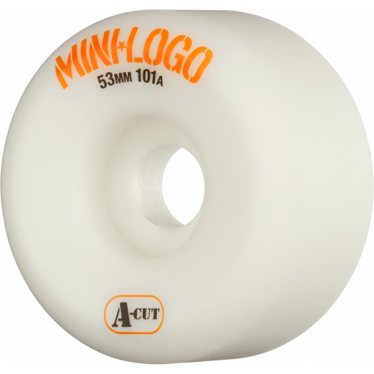 Mini Logo Skateboard Wheels A-cut 53mm 101A White 4pk
