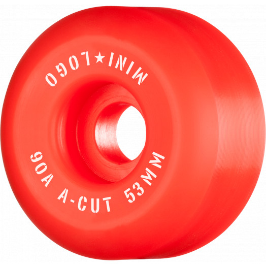 Mini Logo Skateboard Wheels A-cut "2" 53mm 90A Red 4pk