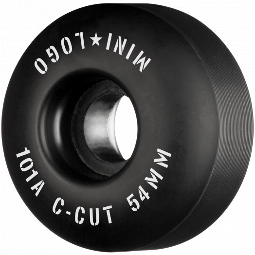 Mini Logo Skateboard Wheels C-cut "2" 54mm 101A Black 4pk