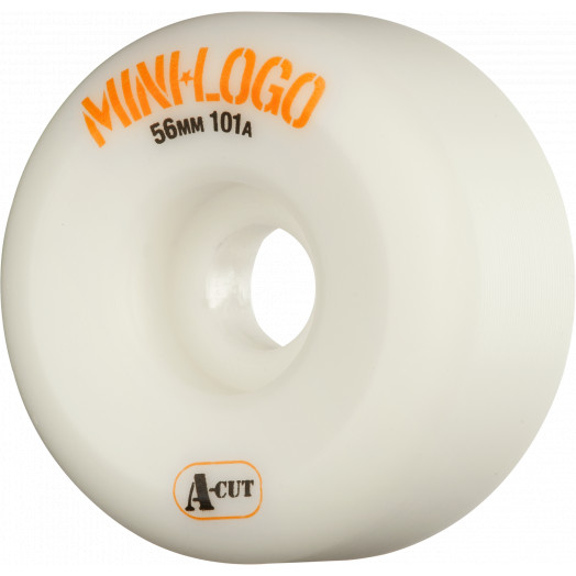 Mini Logo Skateboard Wheels A-cut 56mm 101A White 4pk