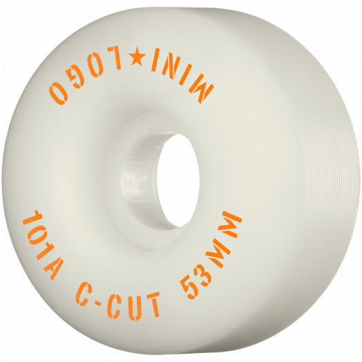 Mini Logo Skateboard Wheels C-cut "2" 53mm 101A White 4pk