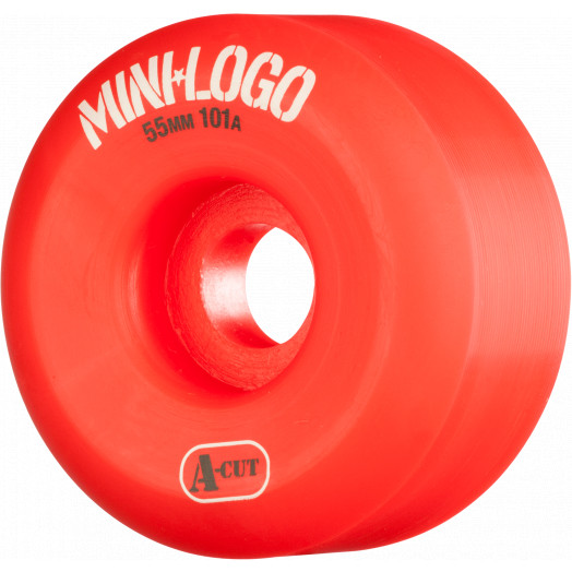 Mini Logo Skateboard Wheels A-cut 55mm 101A Red 4pk