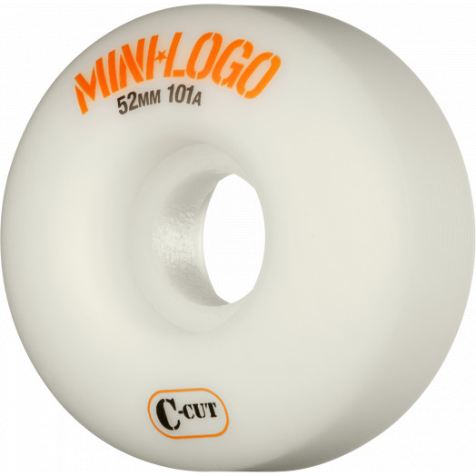 Mini Logo Skateboard Wheels C-cut 52mm 101A White 4pk