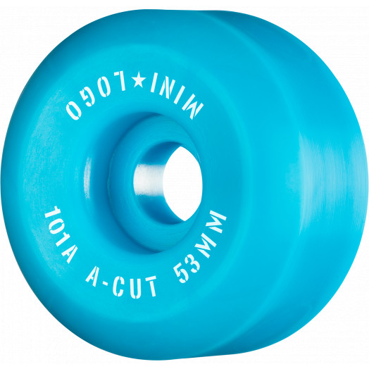 Mini Logo Skateboard Wheels A-cut "2" 53mm 101A Blue 4pk