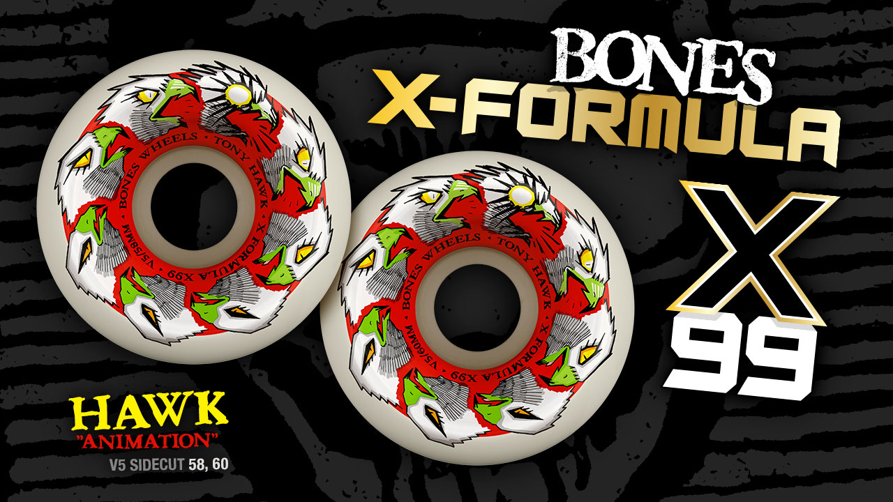 Tony Hawk 'Animation' Bones X-Formula Skateboard Wheels